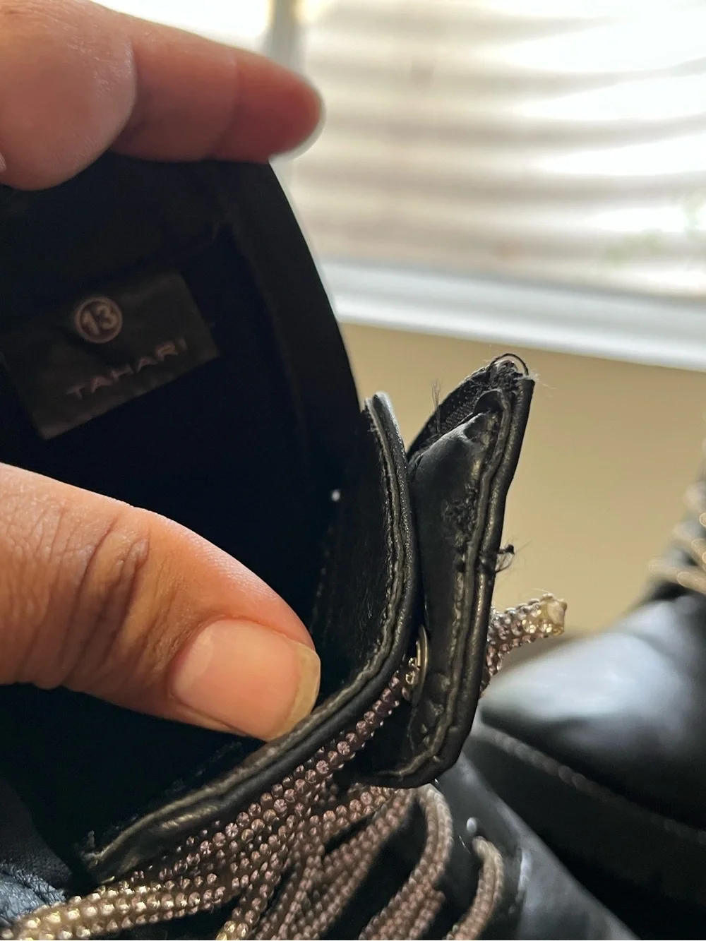 Tahari Black Kids Lace-Up Boots with Sparkle Laces